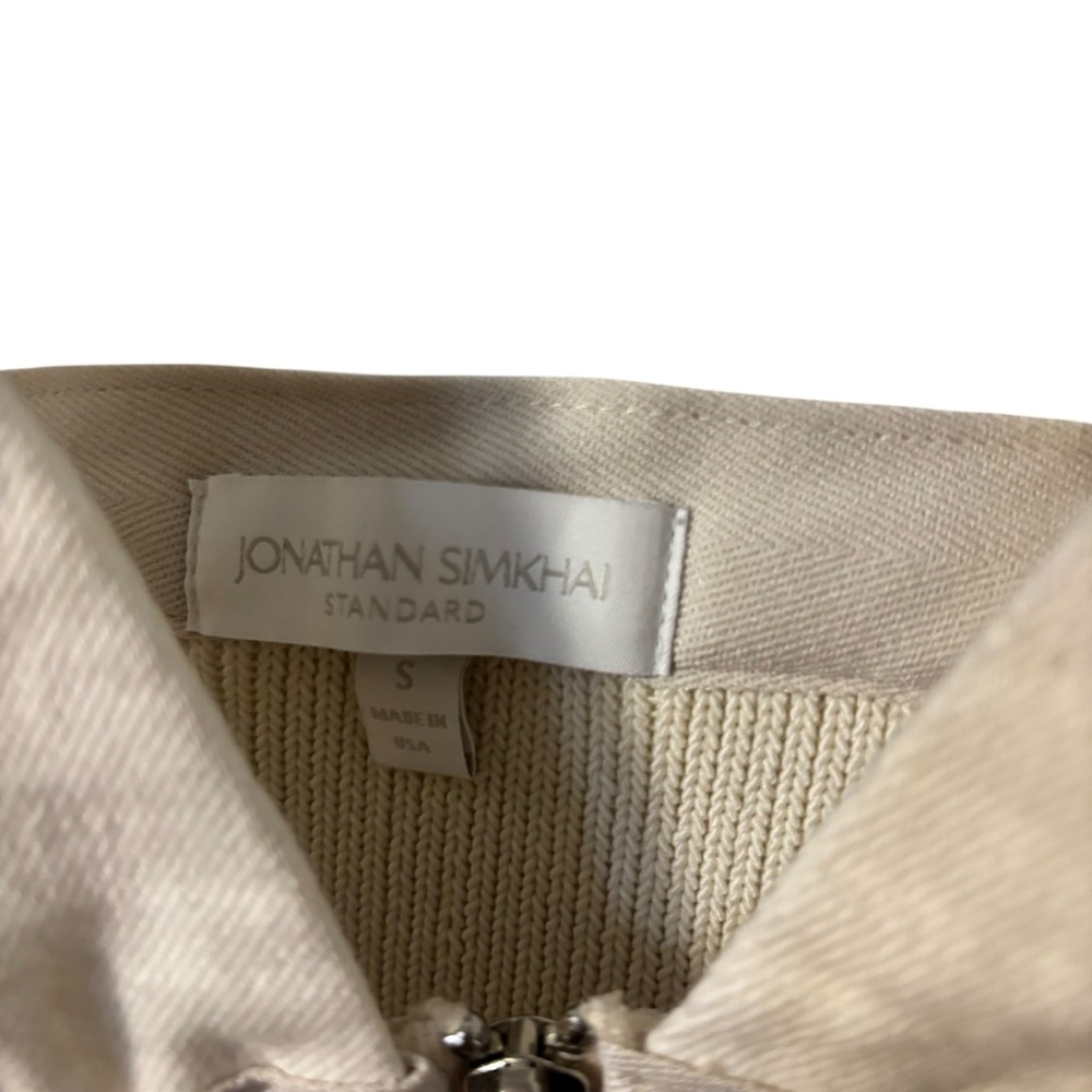 Jonathan Simkhai Y2K Cream Knit Zip-Up Denim Old Money Stylish Bustier Top Small - Picture 3 of 6
